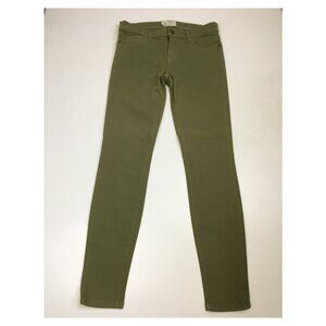 CURRENT ELLIOTT Army Green The Ankle Skinny 5 Pocket Logo Hardware Jeans